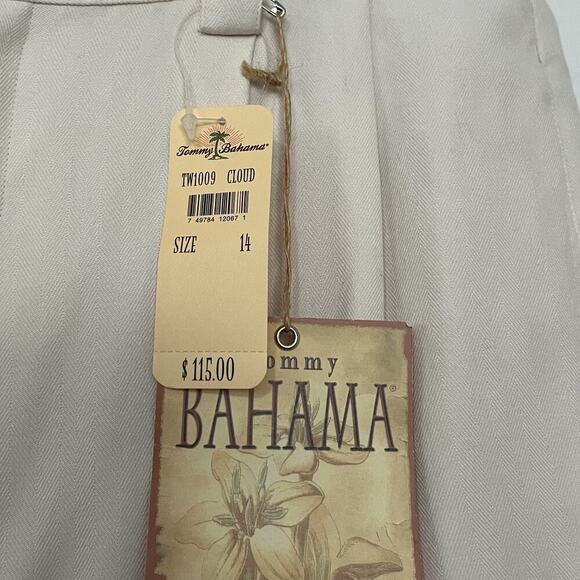 Tommy Bahama Womens Silk Pleated Straight Leg Pants Size 14 White Resort Vacay - Picture 8 of 8